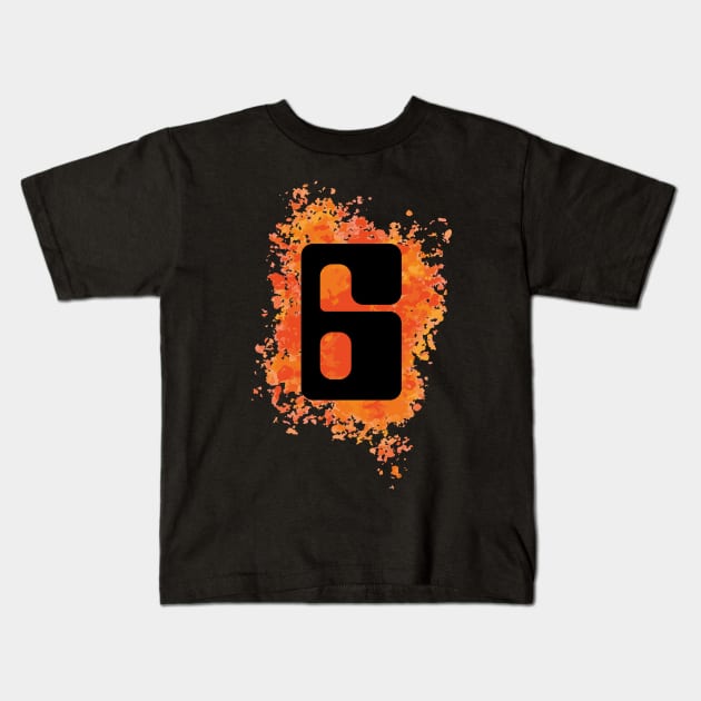 Rollerball – No. 6 (with splatter) Kids T-Shirt by GraphicGibbon